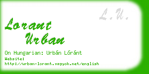lorant urban business card